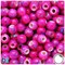 BeadTin Pink Marbled 12mm Round Large Hole Plastic Pony Beads (75pcs)